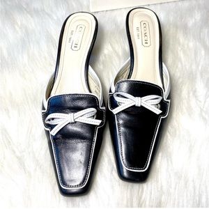 Coach Slides Kitten Heel Loafers Womens Shoes Leather Flats Marielle Size 7